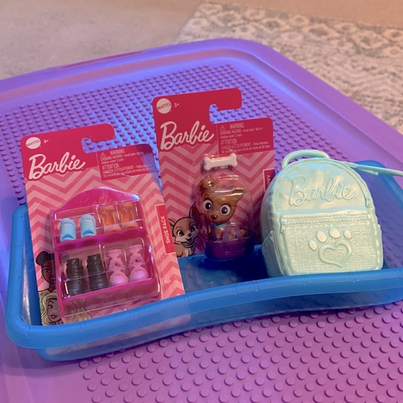 Barbie accessories bundle. Pool, shoes, puppy, and bookbag - Picture 1 of 11